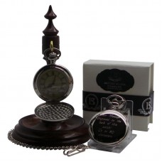 Personalised Pocket Watch With Wooden Display Stand Personalised Pocket Watch With Wooden Display Stand